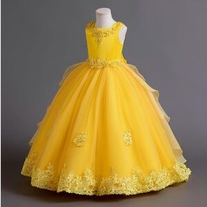 Charming Yellow Kids Formal Gown